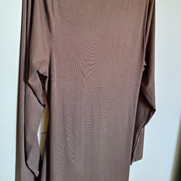 SHEIN 2XL Chocolate Brown Cut Out Twist Split Bodycon Dress - Picture 11 of 17